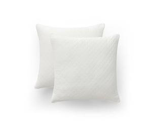 GAMUSI Juego 2 Funda Cojín Lisa algodón Jacquard Rombos 45x45 - Fundas cojín Decorativas Colcha sofá con Cremallera algodón Transpirable y Suave, Color Beige