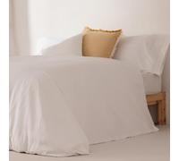 GAMUSI Juego Funda Nórdica Cama 180, Lisa 100% Algodón, Funda Edredón 260x240 cm y 2 Funda Almohada, Transpirable, Suave, Color Blanco