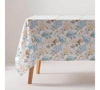 GAMUSI Mantel Antimanchas algodón Floral Cuadrado Tacto Tela 160x160 cm, Color Multicolor
