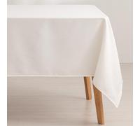 GAMUSI Mantel Antimanchas Mesa Rectangular Jacquard Impermeable 140x180 cm, Tacto Tela, Color Blanco - Ring