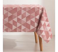 GAMUSI Mantel Antimanchas Mesa Rectangular Jacquard Impermeable 140x200 cm, Tacto Tela, Color Teja - Atrio