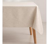 GAMUSI Mantel Antimanchas Mesa Rectangular Jacquard Impermeable 140x240 cm, Tacto Tela, Color Lino - Ring