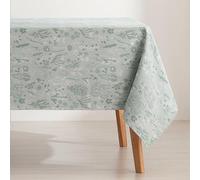 GAMUSI Mantel Antimanchas Mesa Rectangular Jacquard Impermeable 140x240 cm, Tacto Tela, Color Verde - Alerce