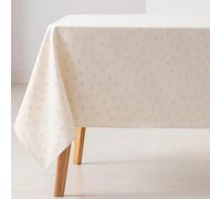 GAMUSI Mantel Antimanchas Mesa Rectangular Puntos pequeños Liso Jacquard Impermeable 140x100 cm, Tacto Tela, Color Oro
