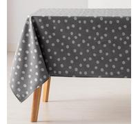 GAMUSI Mantel Antimanchas Mesa Rectangular Puntos pequeños Liso Jacquard Impermeable 140x200 cm, Tacto Tela, Color Antracita