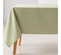 GAMUSI Mantel Antimanchas Mesa Rectangular Rombos pequeños Liso Jacquard Impermeable 140x180 cm, Tacto Tela, Color Verde
