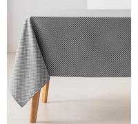GAMUSI Mantel Antimanchas Mesa Rectangular Rombos pequeños Liso Jacquard Impermeable 140x180 cm, Tacto Tela, Color Antracita
