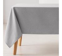 GAMUSI Mantel Antimanchas Mesa Rectangular Rombos pequeños Liso Jacquard Impermeable 140x240 cm, Tacto Tela, Color Gris Claro