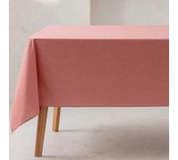 GAMUSI Mantel Liso Tela algodón orgánico Impermeable Antimanchas Rectangular Color Rojo 140x240 cm