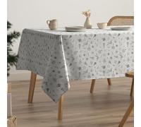 GAMUSI Mantel Navidad Antimanchas Algodón Mesa Comedor Decoración Navideña Rectangular Tacto Tela 160x240 cm