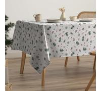 GAMUSI Mantel Navidad Antimanchas Algodón Mesa Comedor Decoración Navideña Rectangular Tacto Tela 160x350 cm