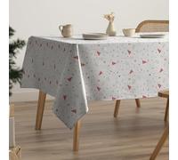 GAMUSI Mantel Navidad Antimanchas Algodón Mesa Comedor Decoración Navideña Rectangular Tacto Tela 160x200 cm
