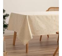 GAMUSI Mantel Navidad Jacquard Hilo Dorado Mesa Comedor Rectangular decoración navideña 140x300 cm, Color Oro