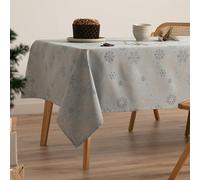 GAMUSI Mantel Navidad Jacquard Hilo Dorado Mesa Comedor Rectangular Decoración Navideña 140x350 cm Color Azul/Oro