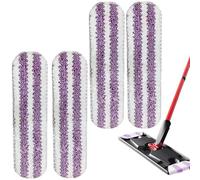 Gamuzas de microfibra de repuesto para Vileda H2PrO y O-Cedar H2PrO, lavables, reutilizables y lavables, funda de repuesto para todos los suelos duros (morado*4)