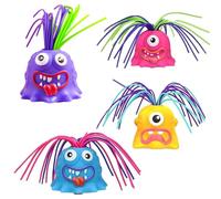 Gamyflaky Hair Pulling Monster, Hair Pulling Monster Toy, Hair Pulling Fidget Toys, Fun Different Screams Made by Hair Pulling, Anti Anxiety Toys and Venting Novelty Toys(4pcs)