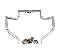 Gamyipp Barra de choque de 1.5 pulgadas para Harley Dyna Daytona Glide Custom Low Rider Street Bob Sturgis Super Glide (plata)