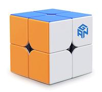 GAN Cubo de Velocidad 2 x 2, Mini Ligereza Speed Cube Original 51mm 47g- GES + & Batalla Ajustable, Puzzles para Adultos y Niños, Cubo Mágico No Magnético (Sin Pegatinas)，251 v2