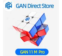 GAN-cubo mágico profesional para niños, juguete de velocidad magnética de 11 M, 3x3x3, 11 m, UV, Speedcube 3x3 Frosted Black