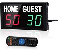 GAN XIN Marcador Digital, Marcador Electrónico LED Portátil con Control Remoto 1.8 Pulgadas Marcador Temporizador Digital para Baloncesto, Admite Competición Deportiva Indoor y Outdoor