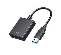 GANA Adaptador USB a HDMI - USB 3.0/2.0 a HDMI convertidor de vídeo y audio, HD 1080P para PC, portátil, HDTV, proyector - Compatible con Windows 11/10/8/7