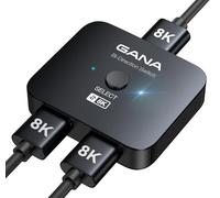 GANA Conmutador/Divisor HDMI 2.1/8K bidireccional 2 in 1, 4K@120Hz, 8K@60Hz, 48Gbps, Carcasa de Aluminio, Compatible con PS5/PS4, Xbox, Roku, Apple TV, Fire Stick