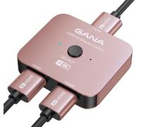 GANA Conmutador/Divisor HDMI 2.1/8K bidireccional 2 in 1, 4K@120Hz, 8K@60Hz, 48Gbps, Carcasa de Aluminio, Compatible con PS5/PS4, Xbox, Roku, Apple TV, Fire Stick