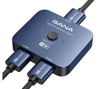 GANA Conmutador HDMI 2.1, 8K, 2 en 1, Compatible con 4K a 120 Hz, 8K a 60 Hz, 48 Gbps, Aluminio, bidireccional, Ultra HD, HDMI