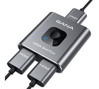 HDMI Switch HDMI Splitter 4K@60Hz,GANA Duplicador HDMI Bidireccional 2 Entradas 1 Salida o 1 In 2 out Alluminio Conmutador HDMI Soporta HDR 4K 3D 1080P para TV/PS3/4/5,BLU-Ray/Firestick/Xbox etc.