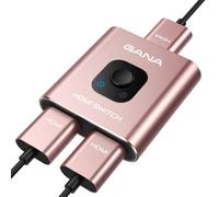 GANA - Conmutador HDMI bidireccional 4K @ 60Hz, Aluminio 2 en 1 Salida hub HDMI Manual Compatible con Xbox PS5/4/3 Reproductor BLU-Ray Fire Stick Roku