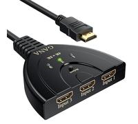 GANA - Conmutador HDMI de 3 entradas 1 salida interruptor HDMI 4K con cable de alta velocidad, compatible con TV, Roku, Fire TV Stick, Xbox, PS5, PS4, Blu-ray, PC