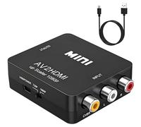 GANA - Convertidor Mini AV RCA CVBS a HDMI Video Audio Adaptador Soporte 720 1080P para cámara, Xbox 360, PS1, PS2, WII, N64, Gamecube, Snes, NES, PSP, Reproductor de DVD, VHS