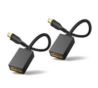 GANA Mini HDMI to HDMI 4K【2 Pack】, Cable Mini HDMI a HDMI Adaptador Macho a Hembra estándar Compatible con HDMI 2.0, 3D, 4K, ARC para la Tableta, cámara, Tarjeta de vídeo (0.2m)