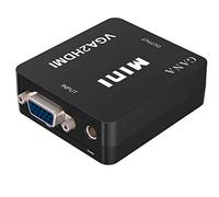 GANA VGA a HDMI Adaptador, VGA to HDMI Convertidor Transmisión de Audio 1080P HDTV y Cable USB para TV, Computadora, Proyector, Computadora Portátil, DVD, AV(Negro)