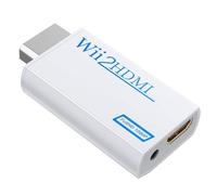 GANA Wii a HDMI Adaptador, Wii a HDMI convertidor Conector con Salida de vídeo de 1080p/720p y 3,5 mm Audio - Soporta Todos los Modos de visualización de Wii