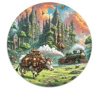 Ganado 1.000 Piezas, Puzzle, Puzzle Adultos para Aliviar El Estrés, Mascotas Lindas Rompecabezas Circular, Juegos De Puzzle, Juguetes Creativos contra El Estrés, Regalos Familiares, (67.5x67.5cm)