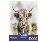 Ganado de Highland Puzzles Imposible,desafío para Adultos Juego EduGatoivo 1000 Piezas Obra De Arte De Juego De para Adultos Y Niños Mayores De 12 Años 70x50cm/1000pcs