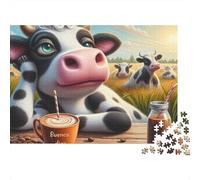 Ganado Puzzle 1000 Piezas Café Vaca Cartón para Niños 12+ Descanso En Casa para Decorar Oferta Mejor Regalo Precio Económico 52x38cm/1000pcs