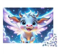 Ganado Puzzle 1000 Piezas Vaca bebé alada Cartón Reciclado para Parejas Descanso En Casa para Decorar Mejor Regalo Oferta 52x38cm/1000pcs