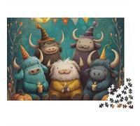 Ganado Rompecabezas 1000 Piezas La tripulación de la Vaca del Sombrero de la Fiesta Cartón Premium para Adultos Reunión Amigos para Relajarse Mejor Regalo Oferta 70x50cm/1000pcs