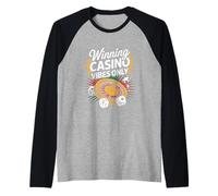Ganador Casino Vibes Only Ruleta Spin Dados Chips Camiseta Manga Raglan