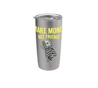 Ganar dinero sin amigos Diseño gráfico para emprendedores Vaso térmico de acero inoxidable de doble pared