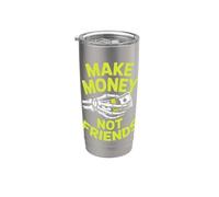 Ganar dinero sin amigos Diseño gráfico para emprendedores Vaso térmico de acero inoxidable de doble pared