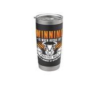 Ganar es cuando horas de Rodeo Time Cowboy Steer Wrestling Vaso térmico de acero inoxidable de doble pared