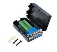 GANASOME Adaptador de conector hembra VGA DB15 con placa de conexión de terminal de tuerca, protección mejorada y cableado fácil