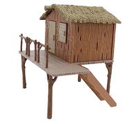 GANAZONO 1 Pieza artesanías de casa imitadas Miniatura Casas decoración de casa simulada cobertizo de Adorno decoración de la casa Realista decoración de casa pequeña Marrón