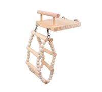 GANAZONO 1 Pieza Juguete para Periquitos de Madera con Columpio y Escalera Juguete Educativo para Aves de para Entrenamiento y Diversión de Periquitos Cacatúas y Otros Pájaros Pequeños