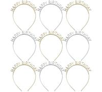 GANAZONO 10 Diademas de Cumpleaños para Adultos 10 Piezas Doradas y Plateadas Diademas Decorativas de Fiesta Cómodas y Resistentes Accesorios para Celebrar Cumpleaños y Decoración de