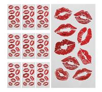 GANAZONO 10 Hojas Tatuajes Temporales Labios Adhesivos Impermeables Decorativos para Carnaval Halloween San Valentín y Fiestas Pegatinas Labiales Realistas para Mujer y Niñas