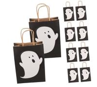 GANAZONO 10 Piezas Bolsas para Dulces Halloween Pequeñas Bolsas Reutilizables con Diseño de Fantasmas para y Fiestas para o y Decoración Festiva
